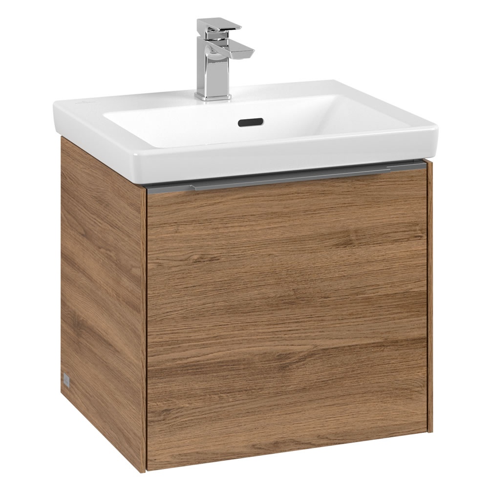 Cutout image of Villeroy & Boch Subway 3.0 Kansas Oak 500mm Wall-Hung Basin Vanity Unit